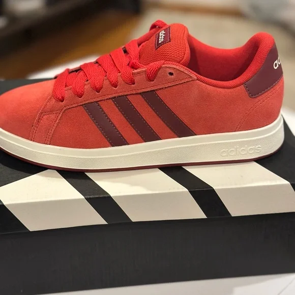 Adidas Kids Scarlet and Burgundy Sneakers - Picture 4 of 6